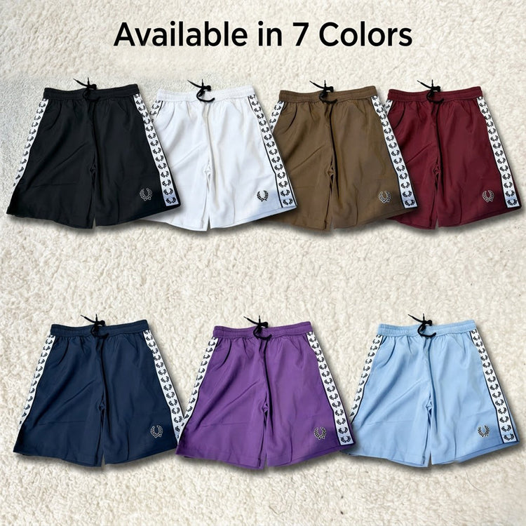 51161970 Men Laurel Tape Side Athletic Shorts Drawstring Waist Casual Sport Running Swim Shorts
