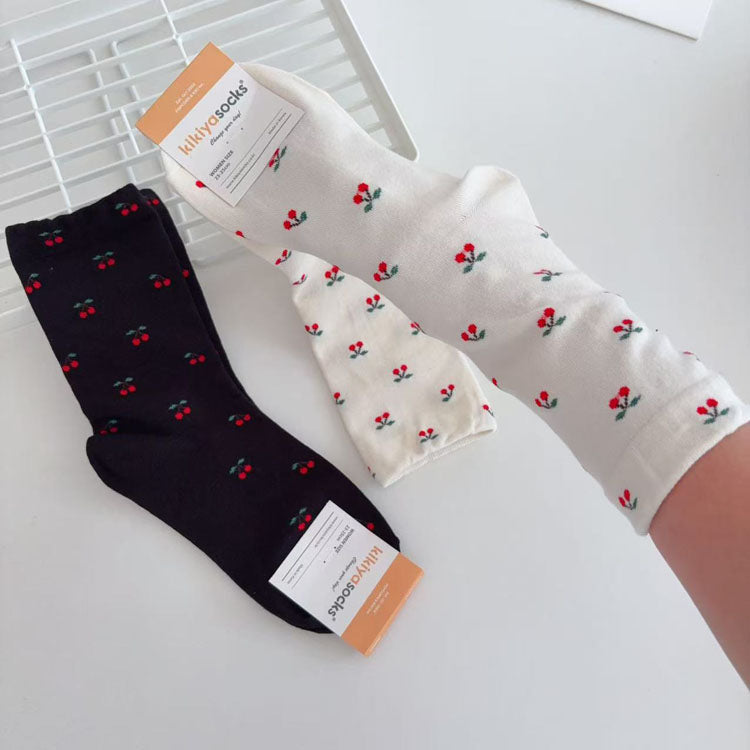 40280183 Korean socks women kikiyasocks autumn new cherry girls  socks