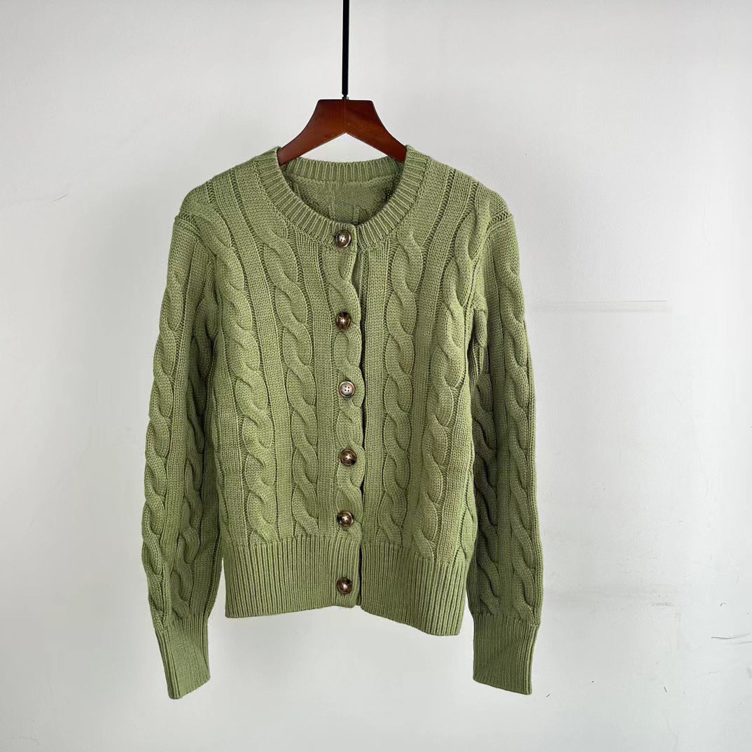 39448799 Cardigan in Natural Cable-knit Wool and Cashmere Cardigan