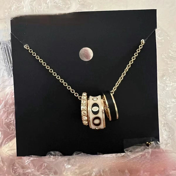 Women's Charm Pendant Necklace, Elegant Multi Bead Chain Necklace for Daily Outfit - 40789602