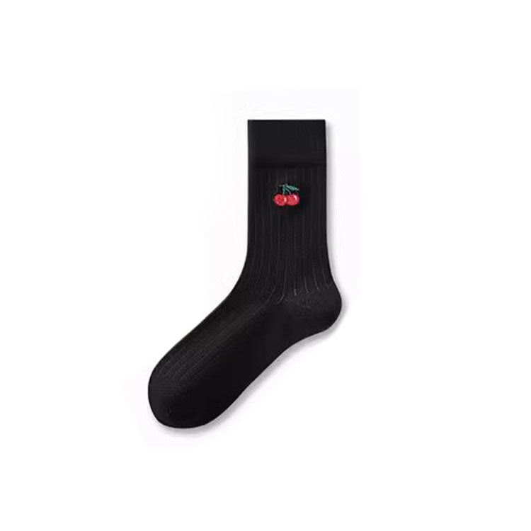 40280181 Cherry love socks long tube trendy college style pile socks