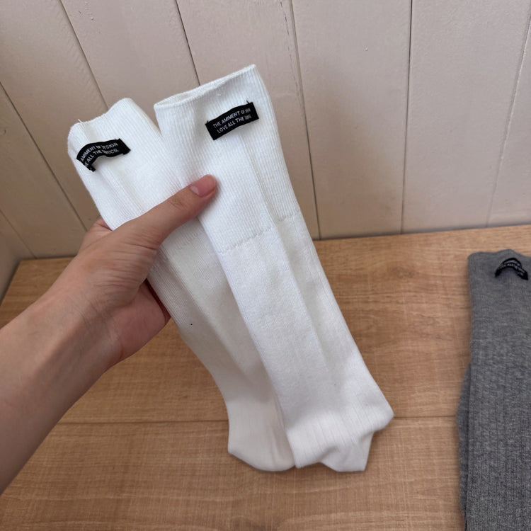 Autumn/Winter cotton socks with Letter Casual Solid Color