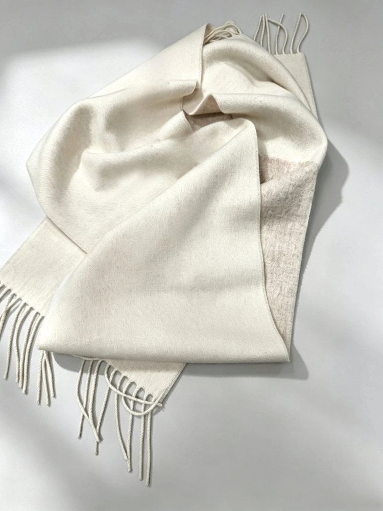 Elegant Letter Print Long Tassel Scarf Soft Warm Shawl Winter Neck Wrap for Men Women - 51309267