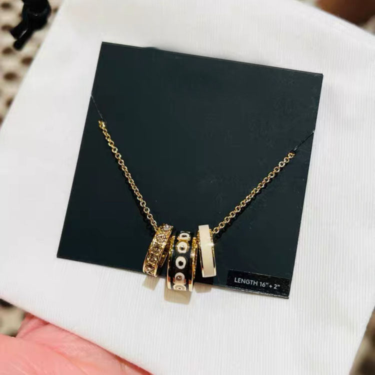 Women's Charm Pendant Necklace, Elegant Multi Bead Chain Necklace for Daily Outfit - 40789602