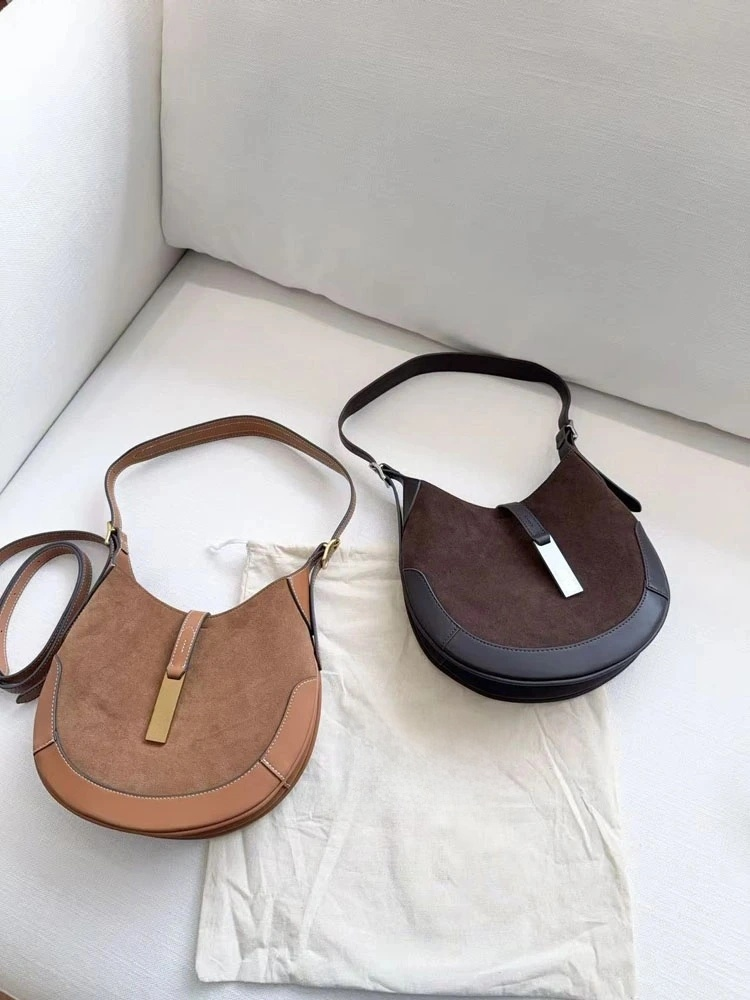 51044765/40541790Dual-Strap Suede Hobo Handbag