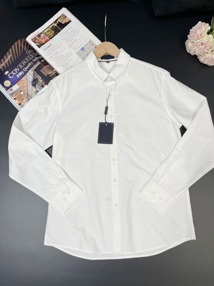 40823780 Men's Cotton Button Down Shirt Long Sleeve Classic Logo Casual Dress Shirt