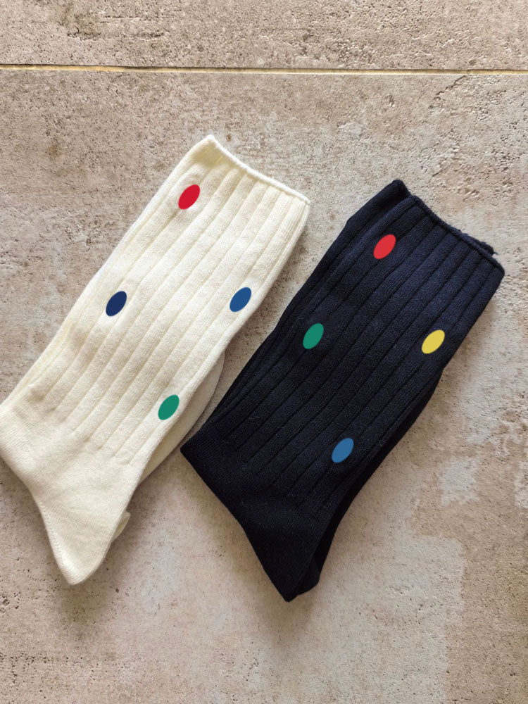 Colorful cotton mid-calf socks (2 pairs)