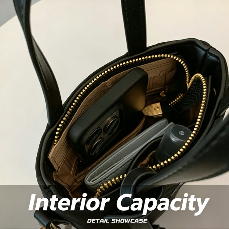 51170551 Mini Embroidery Bear Bucket Bag Top Handle Adjustable Strap Crossbody Shoulder Tote