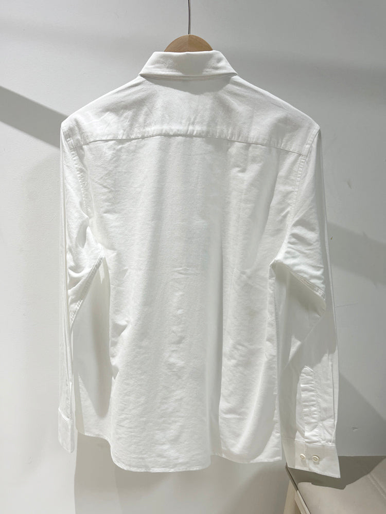 40823780 Men's Cotton Button Down Shirt Long Sleeve Classic Logo Casual Dress Shirt