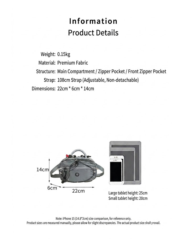51148025 Lightweight Nylon Mini Crossbody Bag Adjustable Strap Casual Outdoor Shoulder Bag