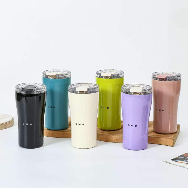 51357101 Colorful Stainless Steel Tumbler, Insulated Travel Coffee Cup With Flip Straw Lid ( Small waist )