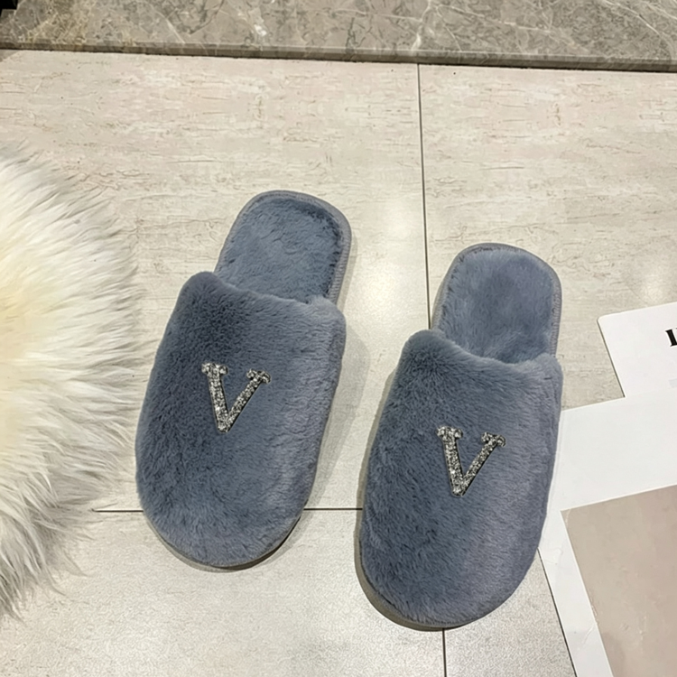 Women&Men's Fuzzy Plush House Slippers, Soft Warm Open Toe Indoor Slippers for Home - 40789550