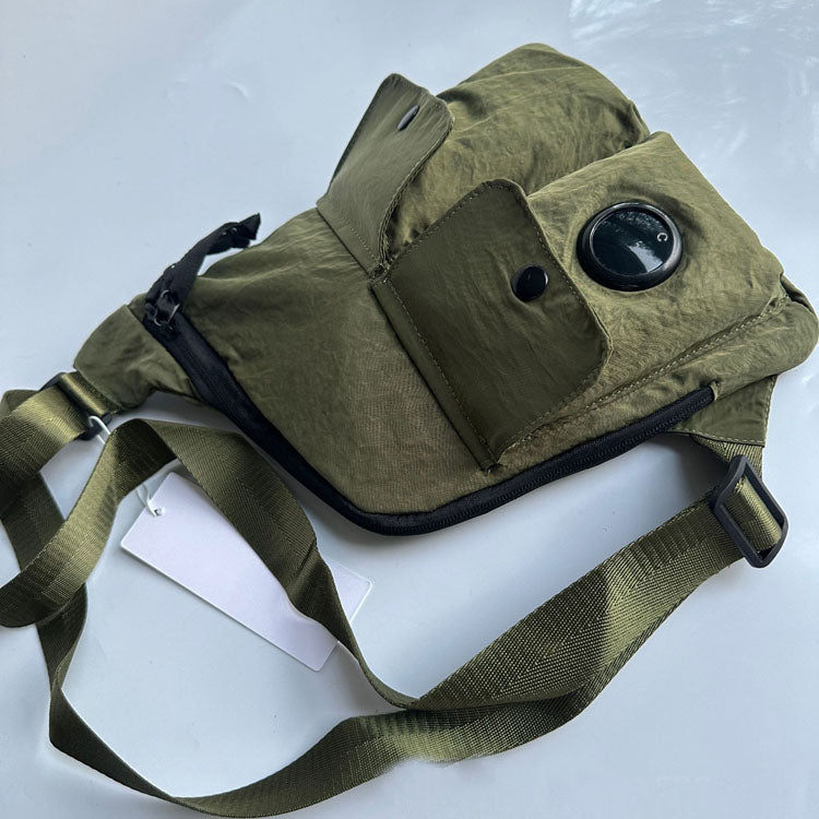 51155510 Multi Pocket Washed Nylon Crossbody Bag Adjustable Strap Casual Messenger Shoulder Bag