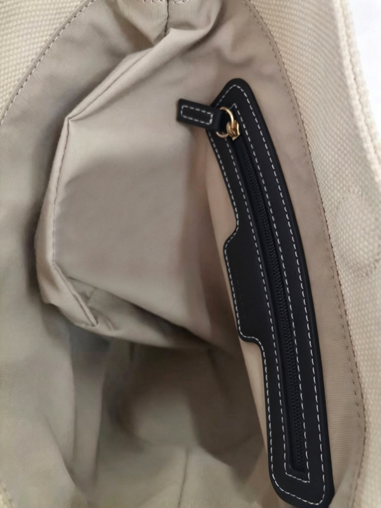 40823755 Women Canvas Leather Bucket Bag Classic Logo Crossbody Shoulder Handbag