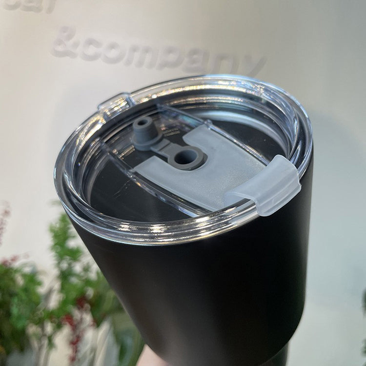 51194337 Black Stainless Steel Insulated Tumbler Leak‑Proof Lid Reusable Travel Coffee Mug