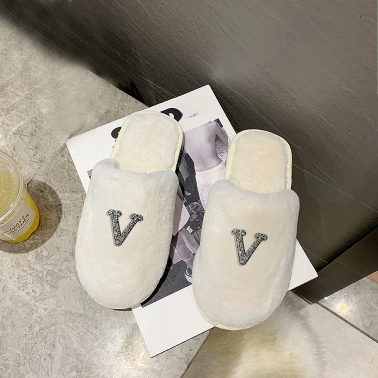 Women&Men's Fuzzy Plush House Slippers, Soft Warm Open Toe Indoor Slippers for Home - 40789550
