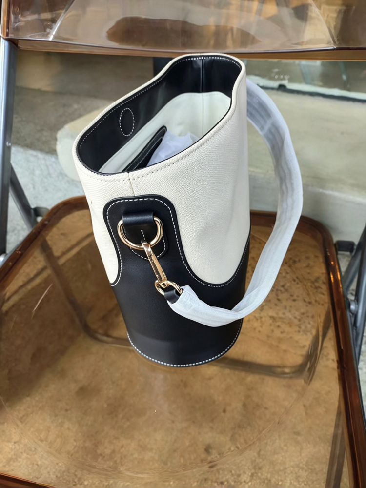 40823755 Women Canvas Leather Bucket Bag Classic Logo Crossbody Shoulder Handbag