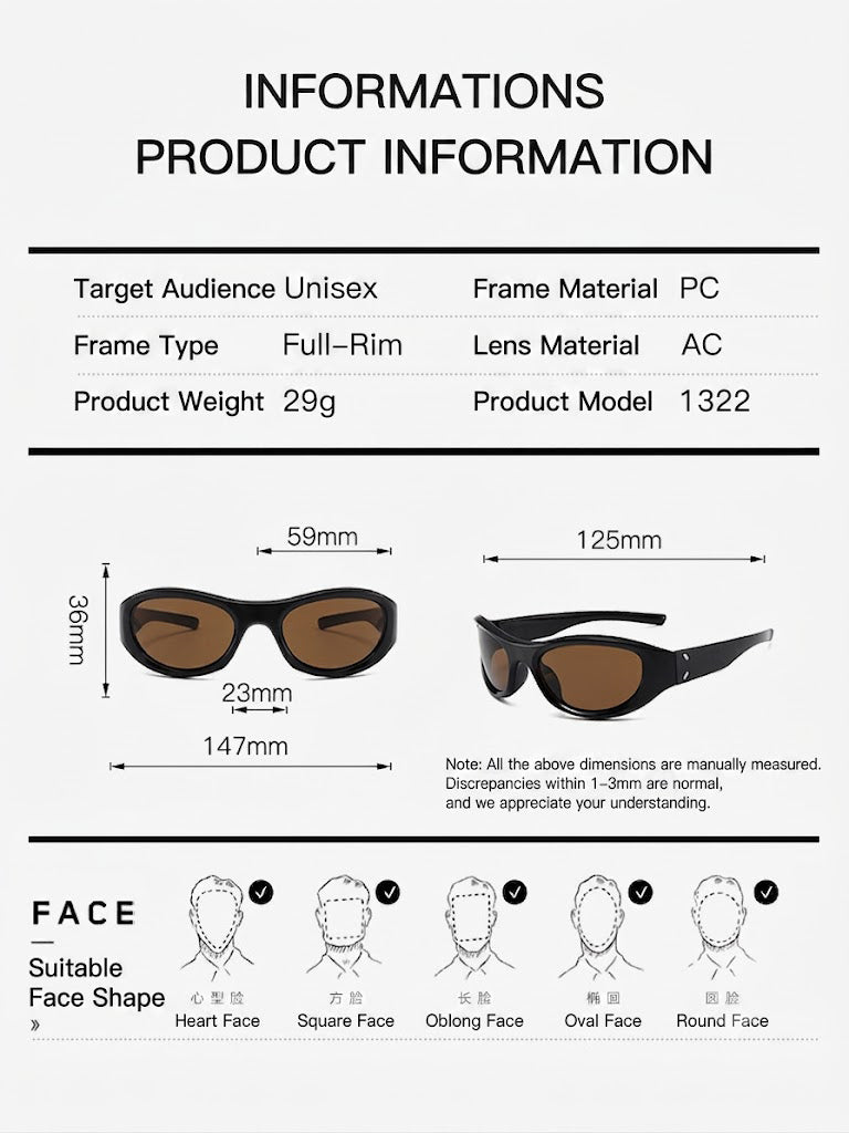 Retro Oval Brown  Sunglasses