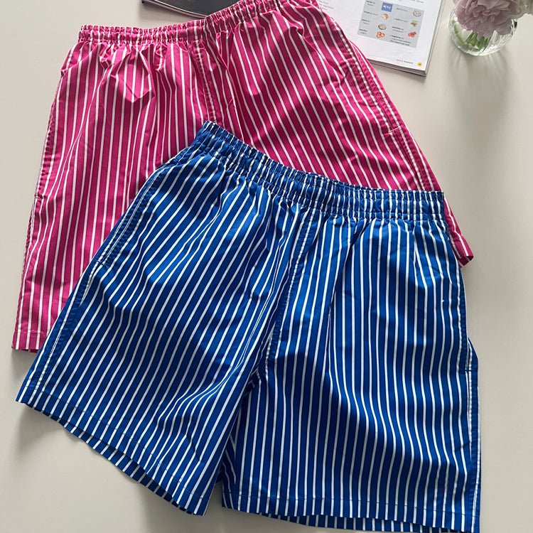 40541789 Elastic Waist Striped Board Shorts