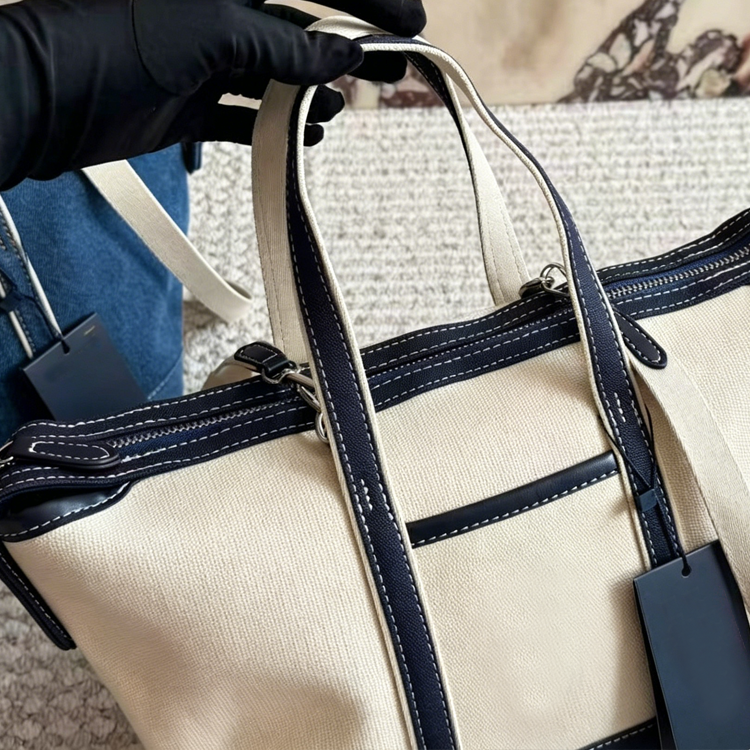 Two-Tone Spliced Commuter Tote