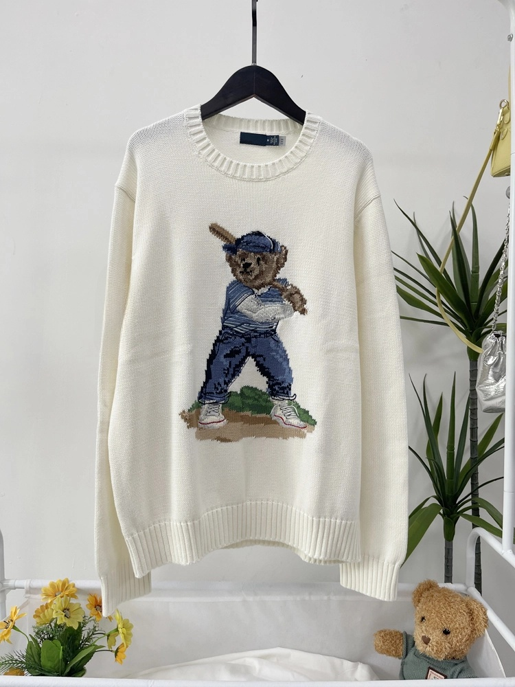Men's Baseball Bear Knit Sweater