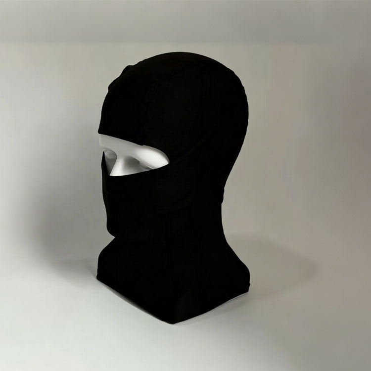 51155385 Black Embroidered Logo Balaclava Soft Stretchy Windproof Full Face Ski Mask Hood