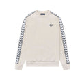 51156978 Crew Neck Sweatshirt Side Laurel Tape Strip Long Sleeve Casual Cotton Pullover Top