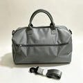 51371277 Gray Nylon Duffle Bag, Weekender Overnight Travel Bag with Strap