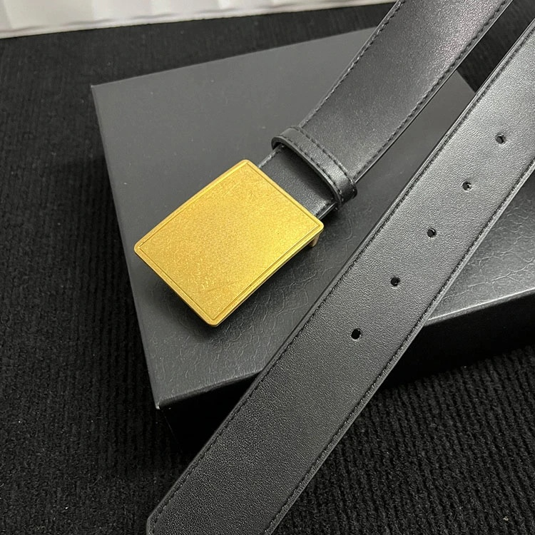 Men Business Leather Belt Classic Horse Logo Square Buckle Casual Dress Waist Belt for Men - 40785295