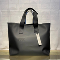 51211536 Large Capacity Black Tote Bag Letter Print Waterproof Daily Travel Shoulder Handbag