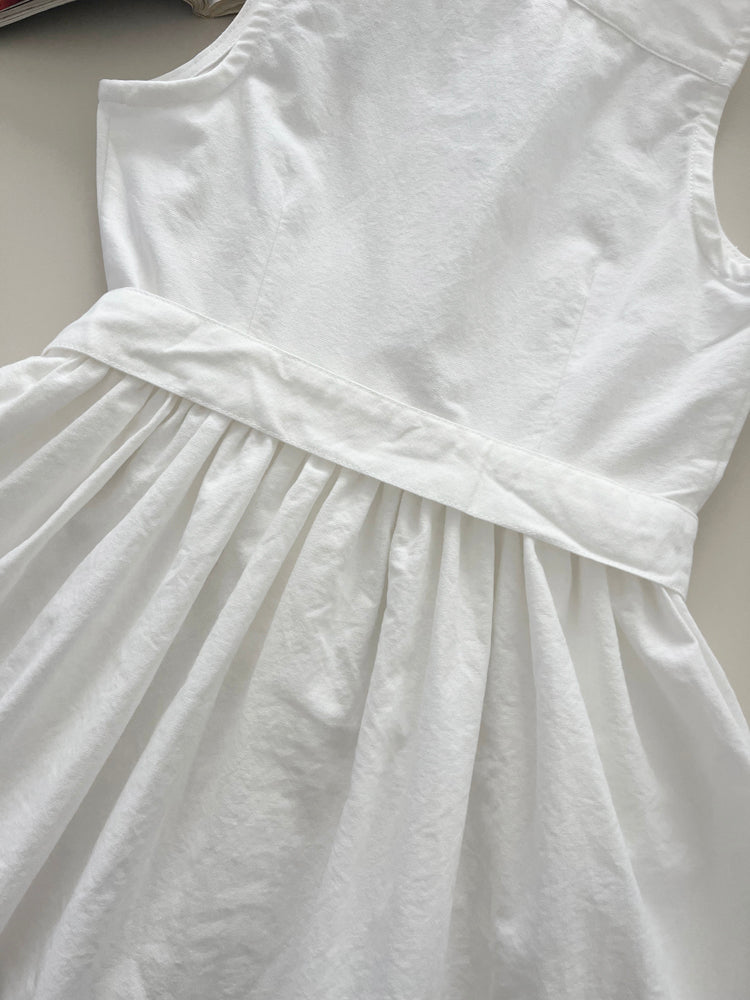 Girls' Sleeveless Cotton Shirt Dress