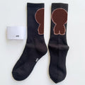 Brown  White Socks