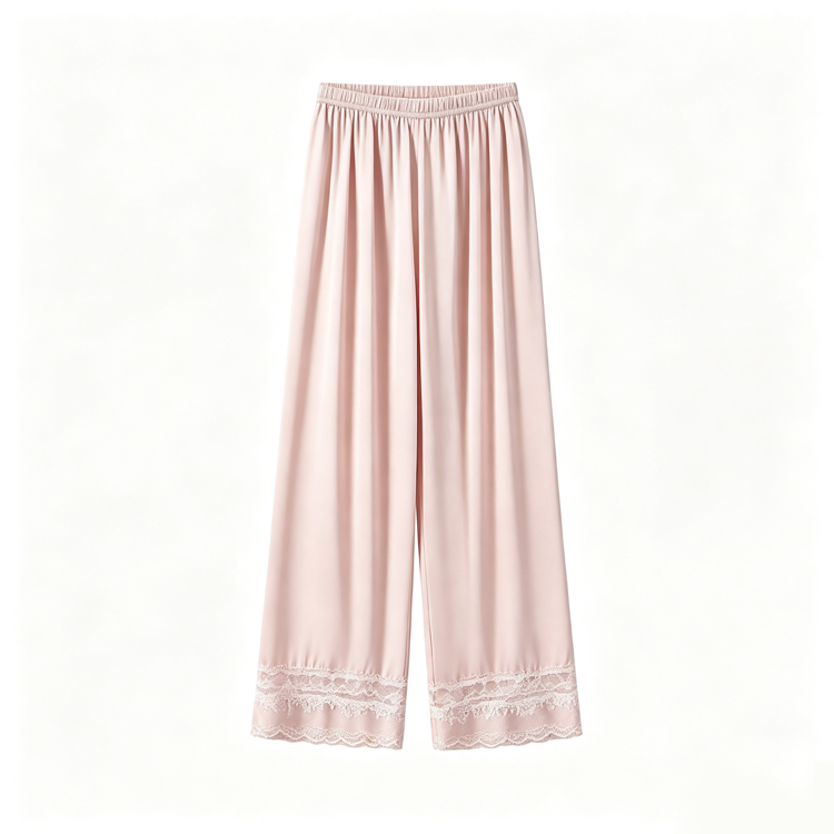 51194325 Women Satin Pajama Set Lace Trim Sleepwear Robe Cami Top Shorts Long Pants Loungewear