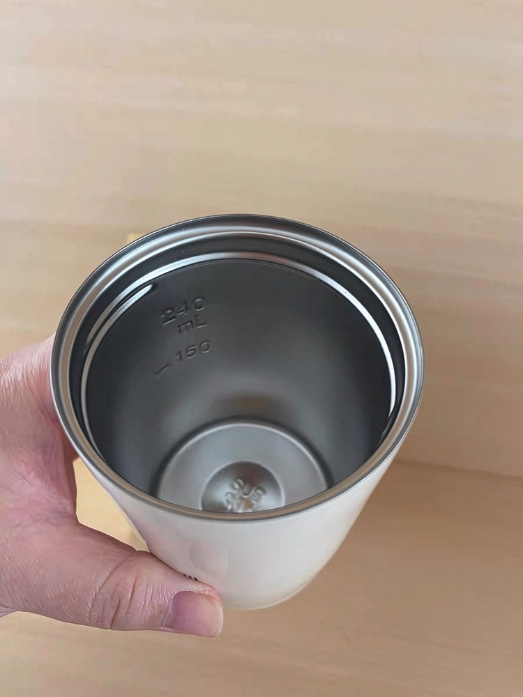 51357019 Stainless Steel Travel Coffee Tumbler, Insulated Reusable Mug with Clear Lid for Daily Use