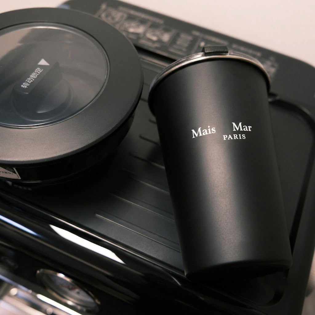 51145036 500ml Black Stainless Steel Insulated Coffee Tumbler Cup With Straw Lid