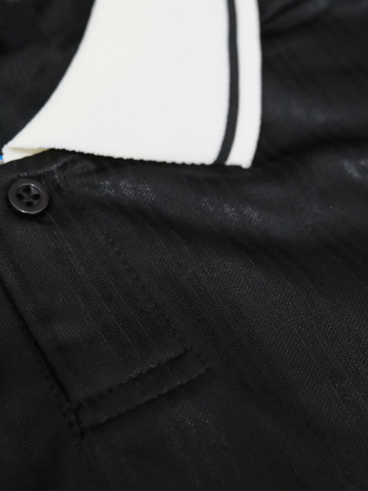 Black Striped Soccer Top