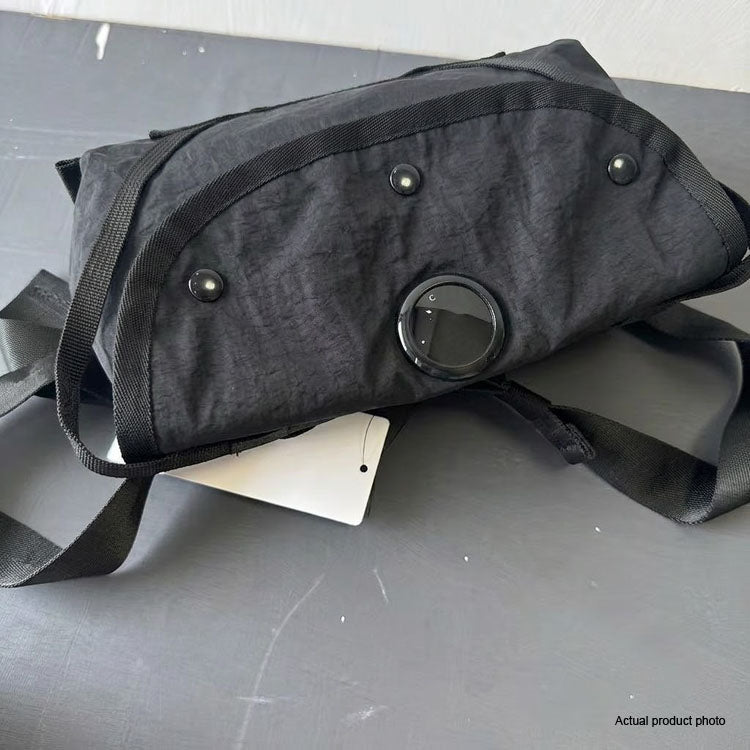 51150042 Lightweight Black Nylon Crossbody Bag Adjustable Strap Multi Pocket Casual Shoulder Bag