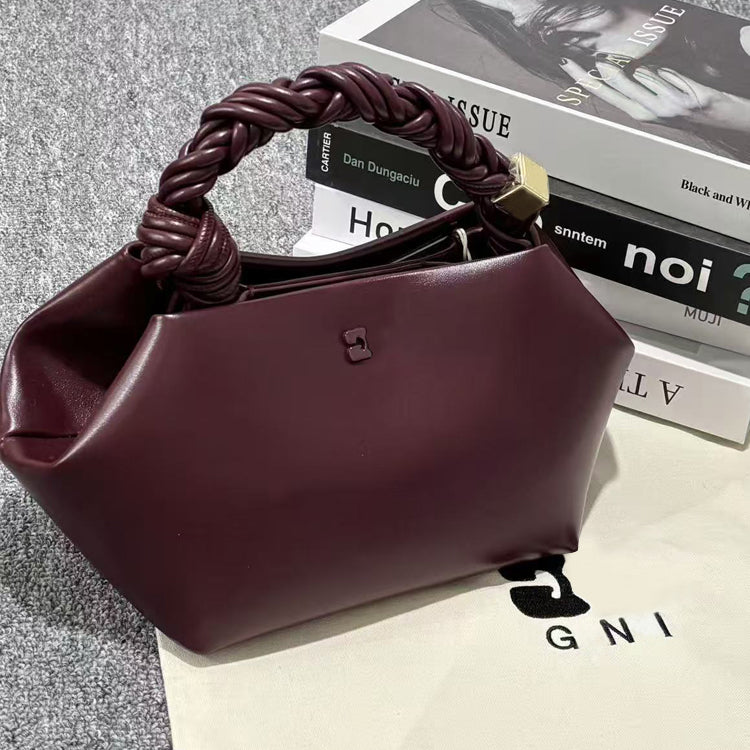 Luxe Twisted Handle Leather Bag Look
