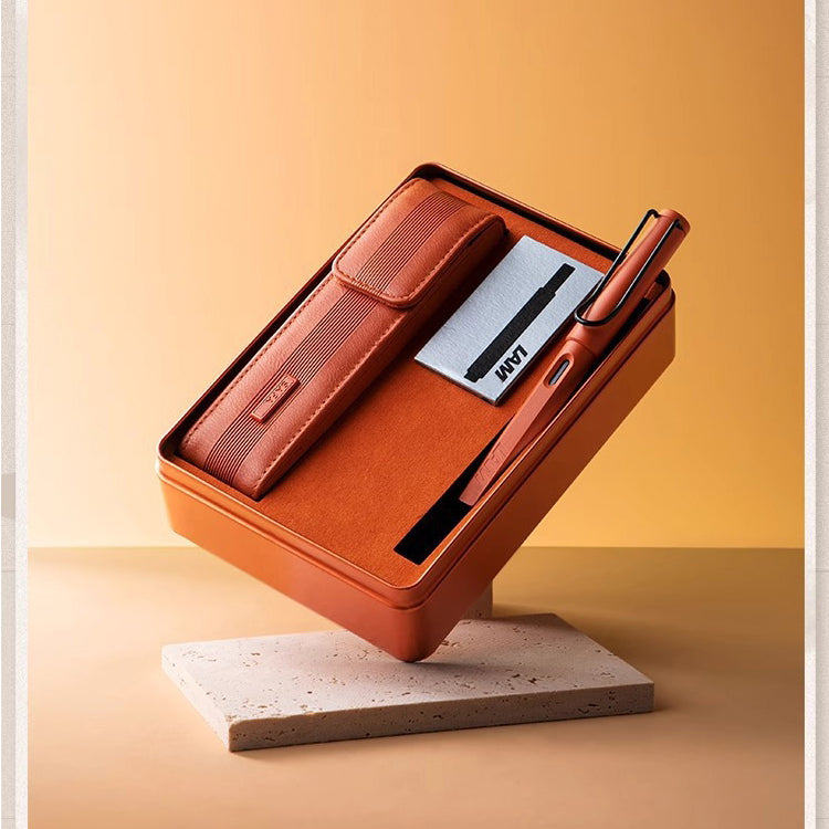 51159955 Genuine Leather Fountain Pen Gift Set Ergonomic Writing Pen with Storage Case Box