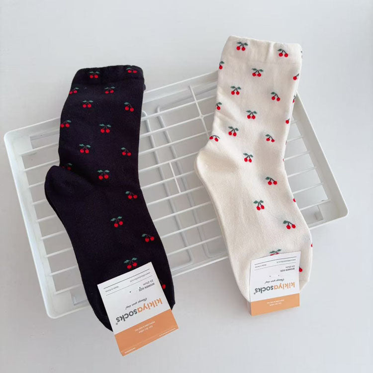 40280183 Korean socks women kikiyasocks autumn new cherry girls  socks