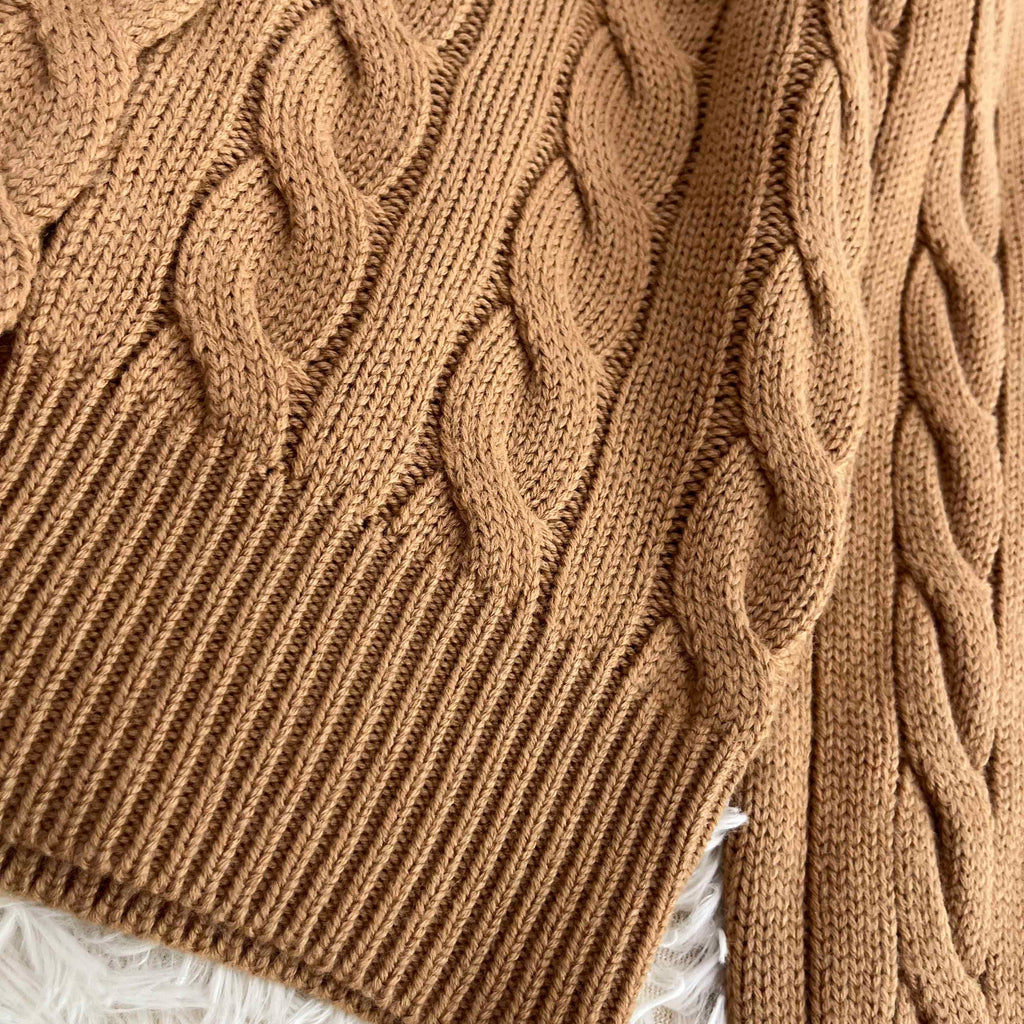 39448799 Cardigan in Natural Cable-knit Wool and Cashmere Cardigan
