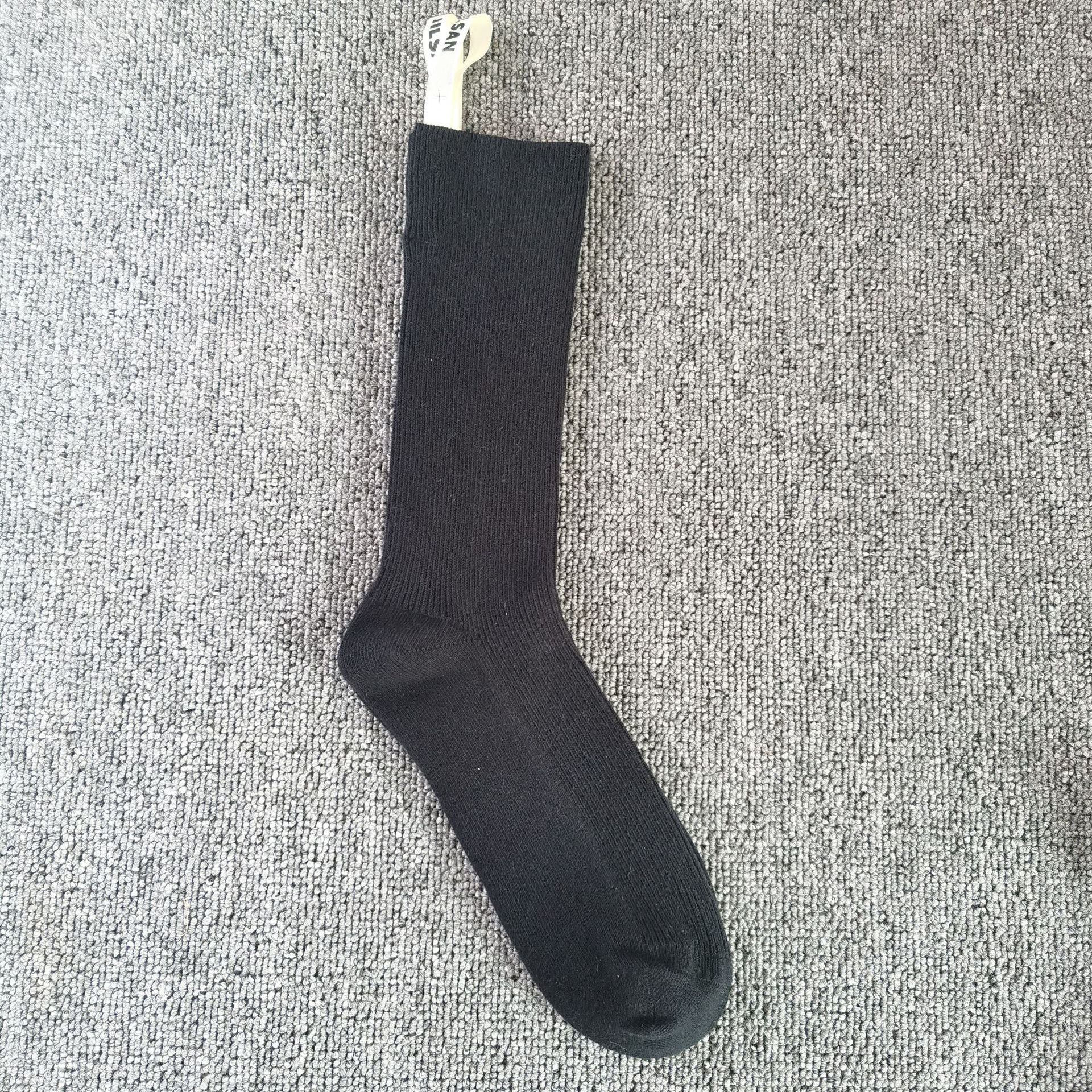 40252126 Double  cloth  simple black, white and gray cotton socks