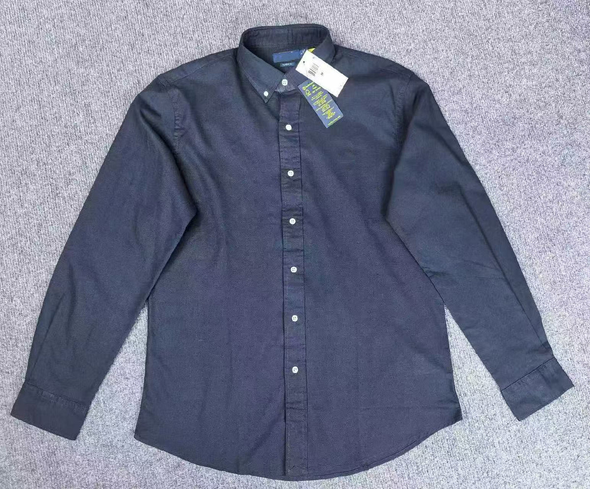 51098351 Light Blue Linen Casual Button-Down Shirt - Breathable Summer Top
