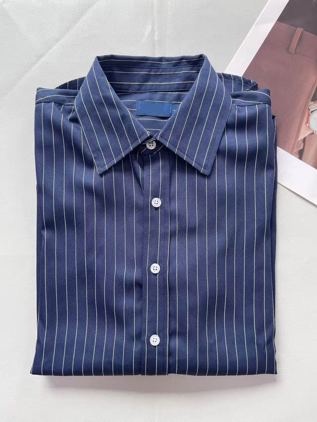 40087229 RL-Relaxed Fit Pinstripe Cotton Shirt