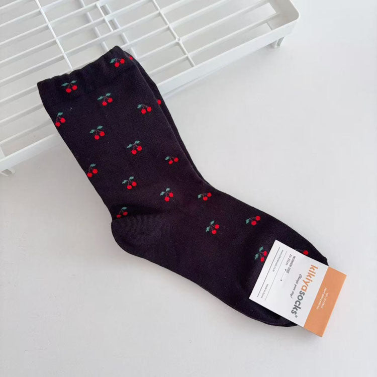 40280183 Korean socks women kikiyasocks autumn new cherry girls  socks