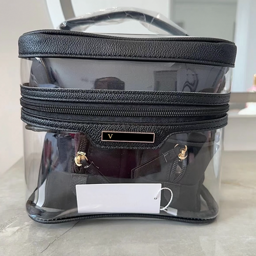 51337502 4 in 1 Travel Makeup Bag Set Portable Clear Cosmetic Organizer Case with Multiple Compartments