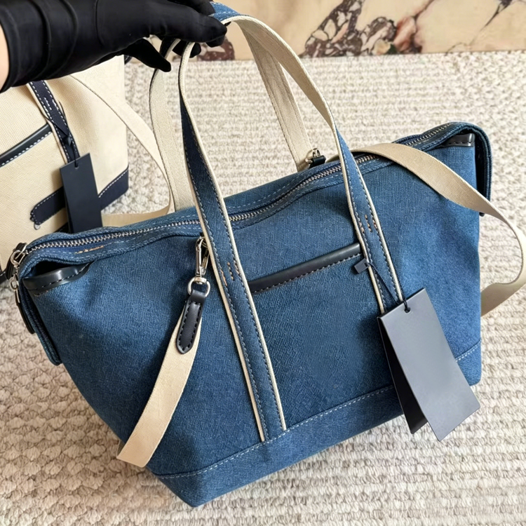 Two-Tone Spliced Commuter Tote