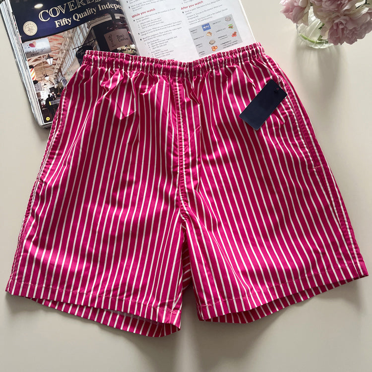 40541789 Elastic Waist Striped Board Shorts