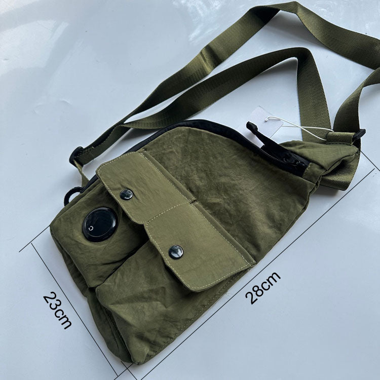 51155510 Multi Pocket Washed Nylon Crossbody Bag Adjustable Strap Casual Messenger Shoulder Bag
