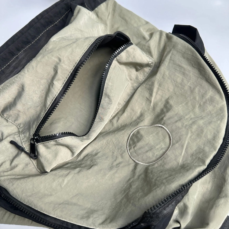 51154808 Small Washed Nylon Backpack Embossed Logo Lightweight Casual School Travel Daypack